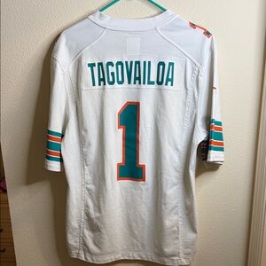 NFL White Jersey with Teal and Orange #1